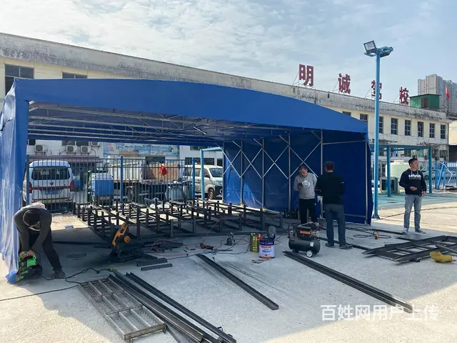 长沙移动推拉棚活动帐篷大型工地棚遮阳棚遮雨棚电动棚 - 图片 6