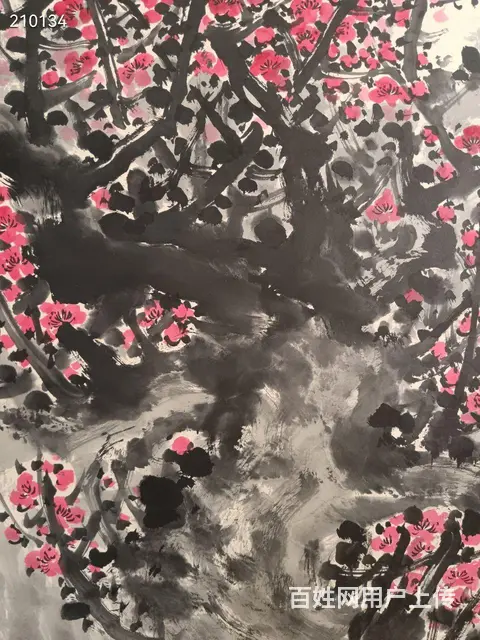 关山月   梅花（纯手绘） 立轴  画心尺寸 68 - 图片 8