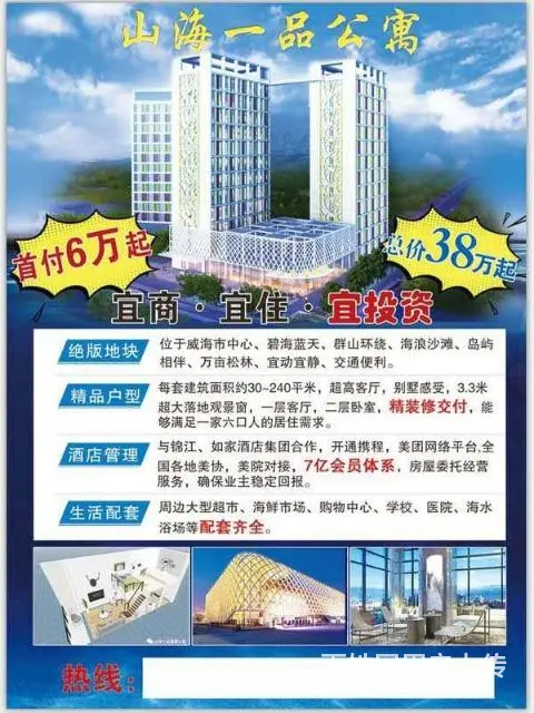 威海市中心海景房  买一送一  酒店管理 - 图片 1