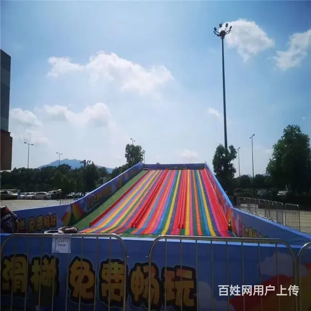 户外大型彩虹滑道出租一片好玩的七彩滑道租赁 - 图片 8