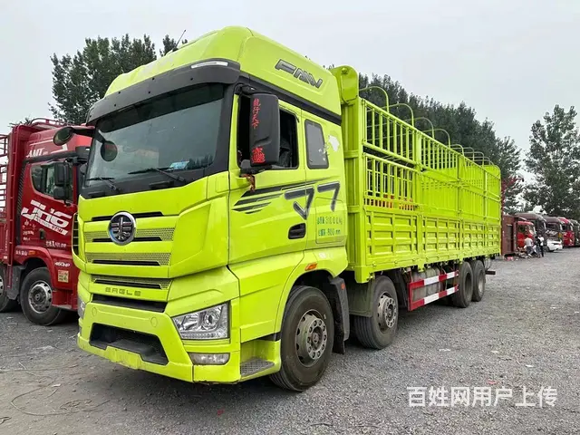 二手解放J7高栏载货车前四后八9.6米国六提档 - 图片 1