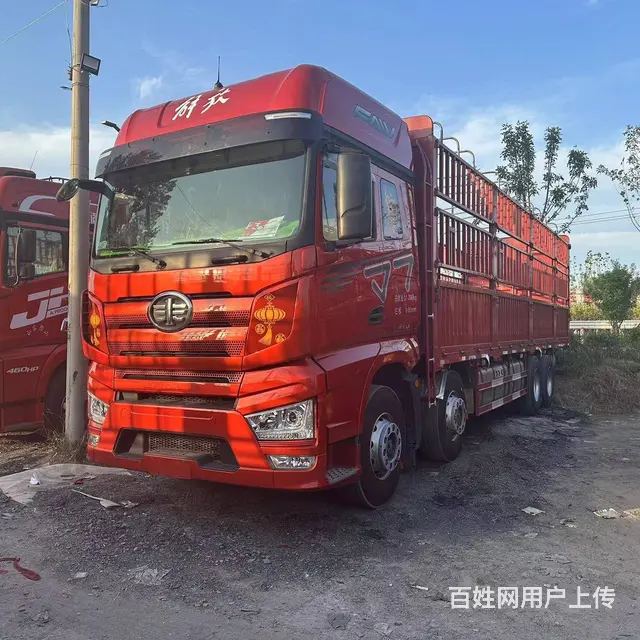 二手解放J7前四后八9.6米高栏载货车 国六可提档 - 图片 1