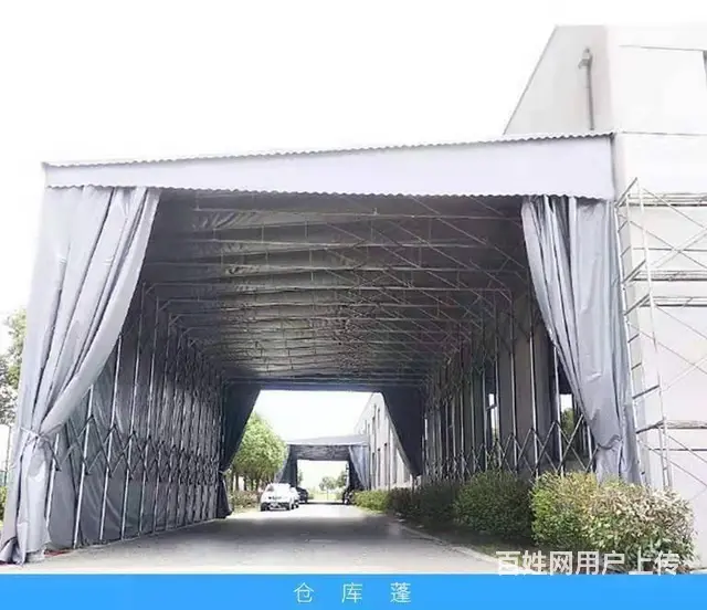 定制移动推拉雨棚伸缩式排挡遮阳蓬大型仓库物流户外电 - 图片 4