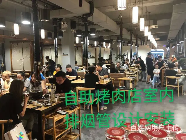 金湾排油烟风机油烟管道制作韩式自助炭火烤肉下排烟机 - 图片 2