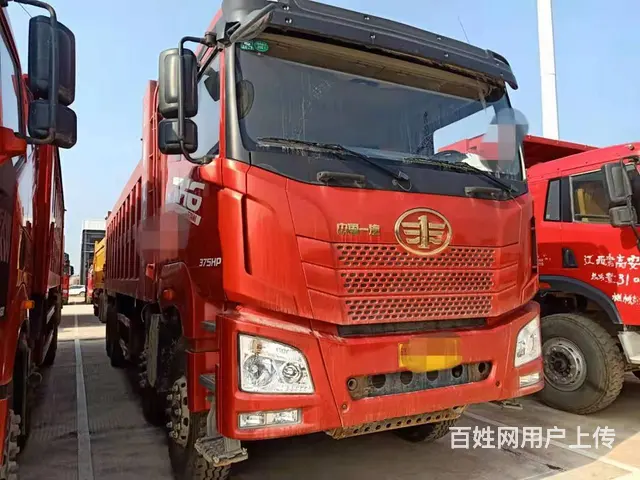 国五解放JH6前四后八自卸车375马力7.6米货箱 - 图片 2