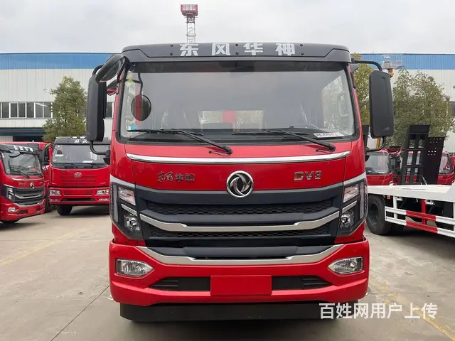国六东风华神三轴平板车价格 拖大小型挖机拖板车 - 图片 9