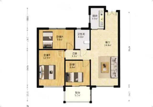 崇贤多层[1-7层]精装修南北190.00万元热卖 - 图片 5