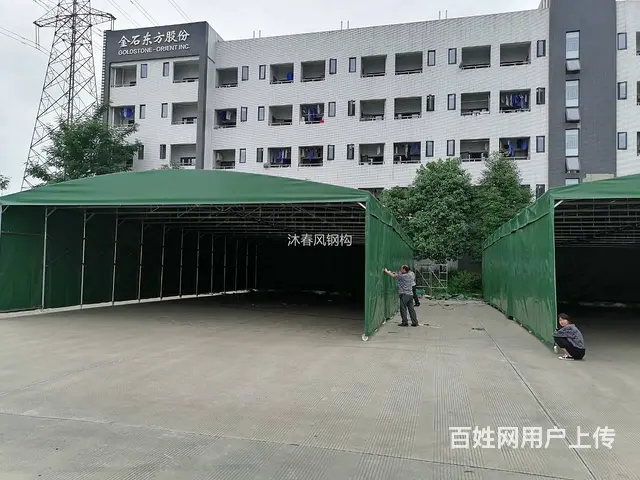 自贡羽毛球场电动雨棚 伸缩式工地帐篷 大型推拉篷 - 图片 7