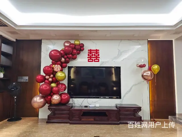 揭阳自建房婚房布置 婚宴布置 婚房装扮气球 - 图片 4