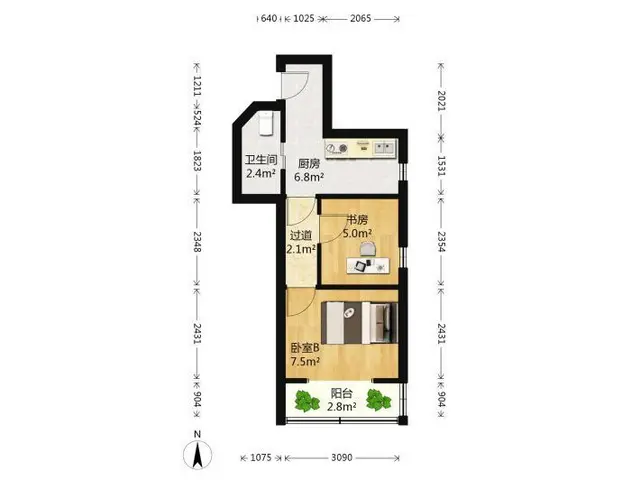 景芳二区一室水民用景芳地铁口茅以升东方汇佳好佳天虹东城市场 - 图片 11