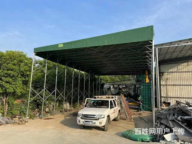 推拉雨棚活动帐篷户外大型移动伸缩遮阳蓬 夜宵棚 - 图片 1