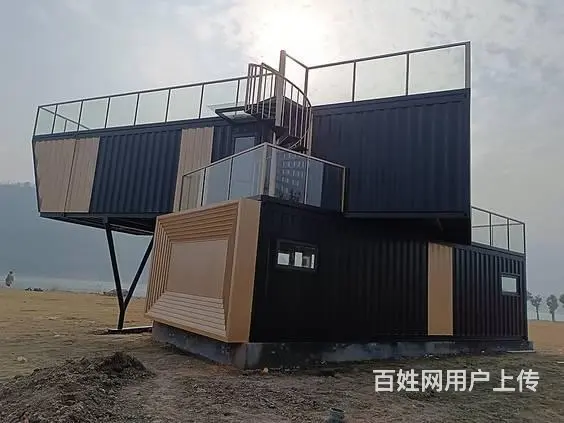 宁波定制化12米长2层创意落地中空玻璃集装箱咖啡吧酒吧私人会 - 图片 3