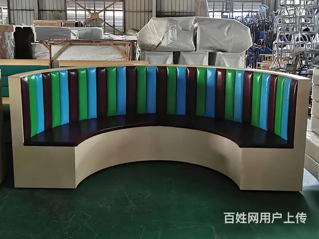 河南餐厅圆弧卡座沙发定制转角卡座双人位卡座 - 图片 2