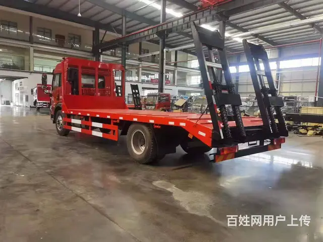 国六解放单桥 拉150钩机工程机械平板运输车  厂 - 图片 9