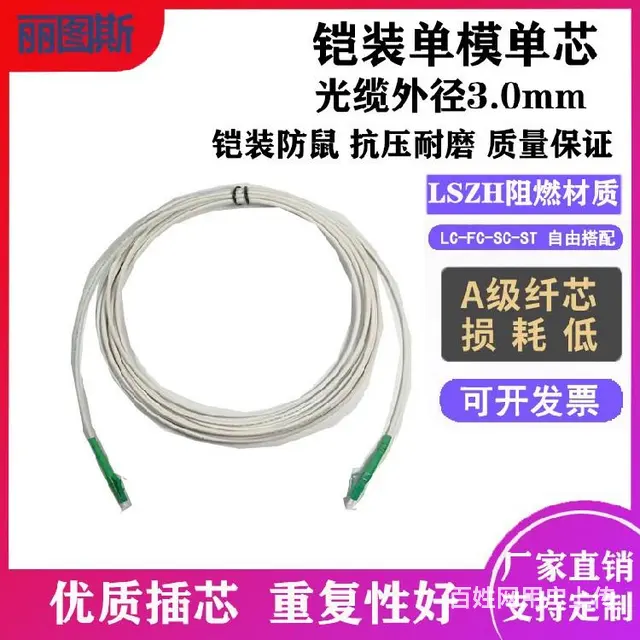 工业级矿用铠装光纤跳线，丽图斯单模24芯，阻燃防爆LC-LC - 图片 1