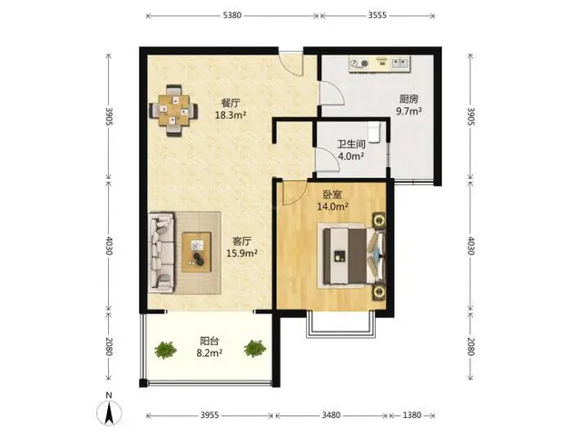 利时边上国际金座电梯精装一室二厅采光好家电齐全拎包入住民水电 - 图片 9