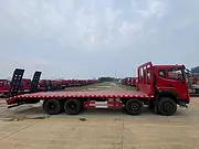 潍柴350马力东风平板运输车 前四后八挖机平板拖车 特价现车