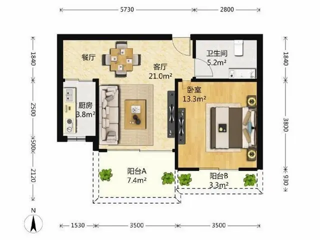 推荐禾祥西路南北禾祥首府48.00平享受生活的快感 - 图片 7