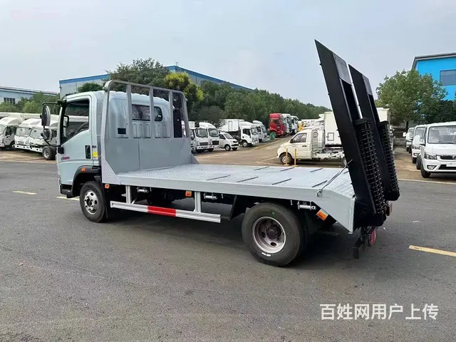 重汽豪沃蓝牌平板运输车 4米2挖机叉车拖板车包上牌 - 图片 11