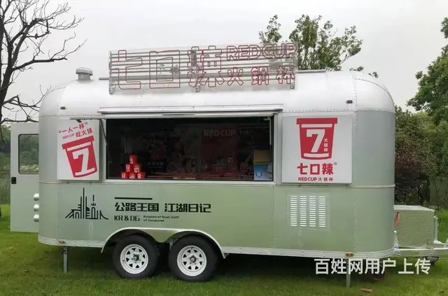 网红氧化铝餐车多功能美食车地摊车 - 图片 5
