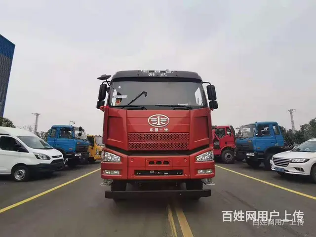 锡柴350马力解放前四后八平板车 拉360挖掘机平板拖车可按 - 图片 2