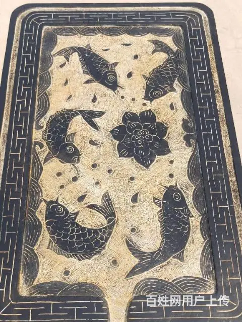 民国  精品青石 莲年有鱼(佘) - 图片 6