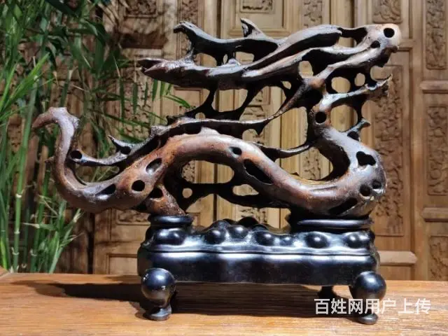 红太湖石，（龙）文房案头摆件 - 图片 1