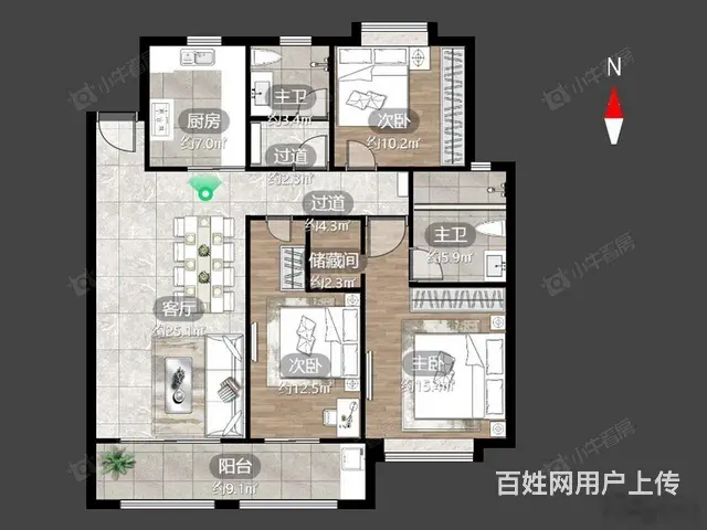 保利龙湖景玥府 弘阳天下锦 三开间朝南双阳台 开发商装修 - 图片 11