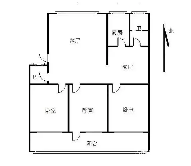 珍珠街干休所5层三居室72万  普通住宅 简单装修 - 图片 1