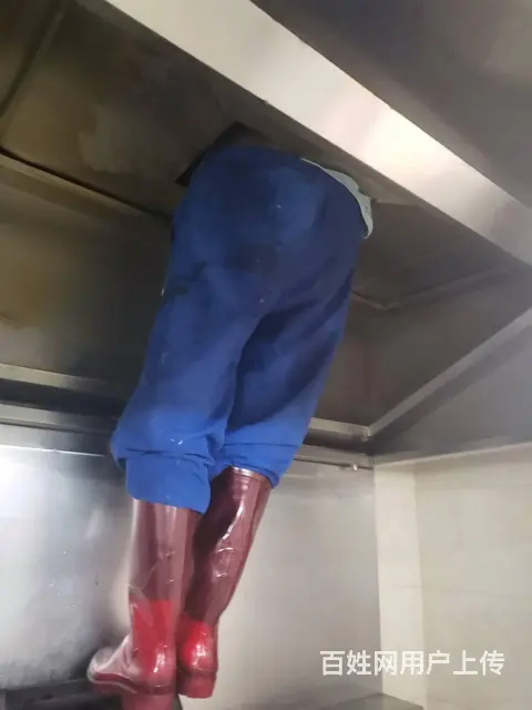 荔湾区二手厨房饭店单位食堂厨房油烟机烟罩净化器清洗 - 图片