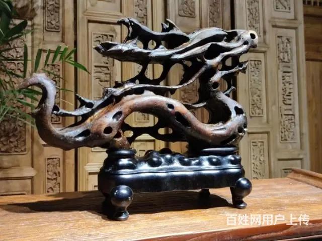 红太湖石，（龙）文房案头摆件 - 图片 3