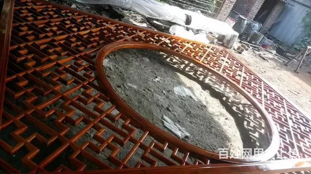 四川自贡别墅落地罩实木花格落地罩博古架 - 图片 7
