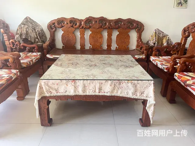 10件套黄花梨沙发和7件套歺桌椅黄花梨木 - 图片 6