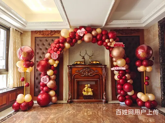 揭阳婚房布置 婚宴布置 结婚气球拱门 - 图片 1