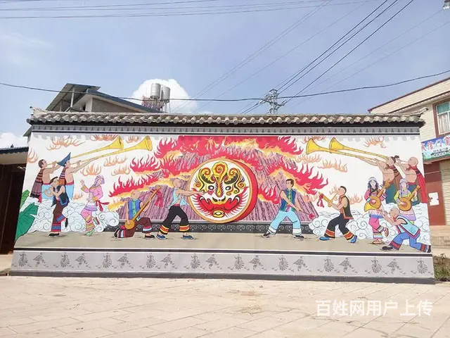 昆明彝族文化彩绘彝族撒梅支系墙绘墙画石林彝族彩绘 - 图片 12