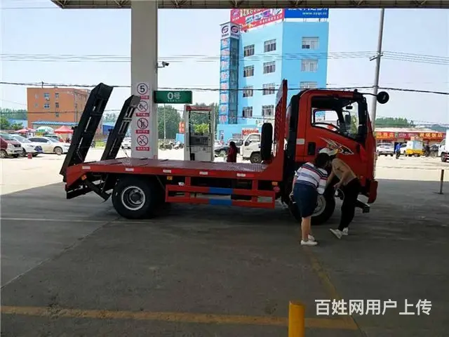 小型挖机平板车 拉8T10T12T蓝牌平板运输车 - 图片 11
