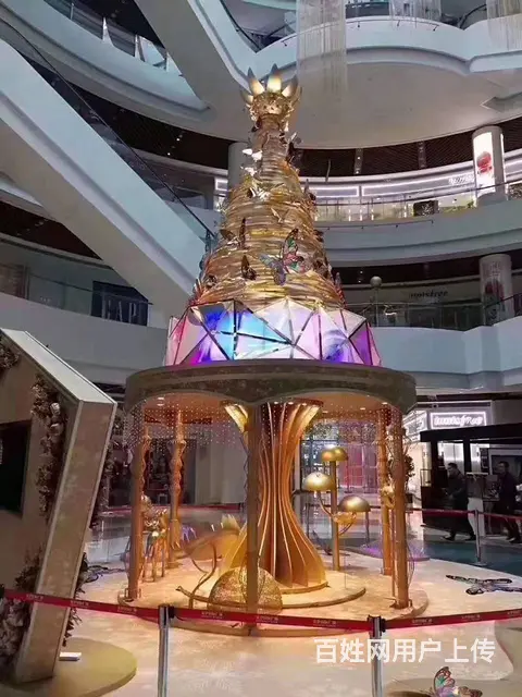 沈阳元旦主题绿雕,圣诞主题包装,商业美陈设计树亮化 - 图片 4