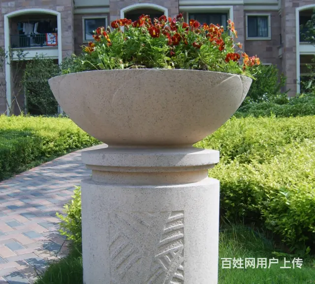 石雕花钵#古建园林装饰摆件 - 图片 3