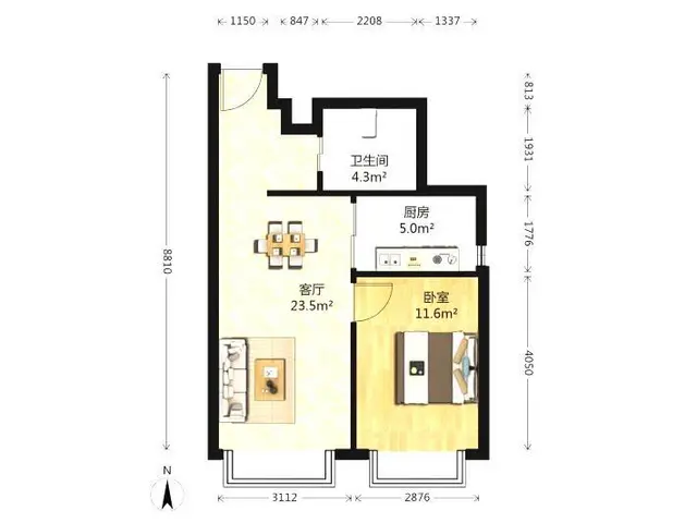 华茂小区·1室1厅设施全800 - 图片 6