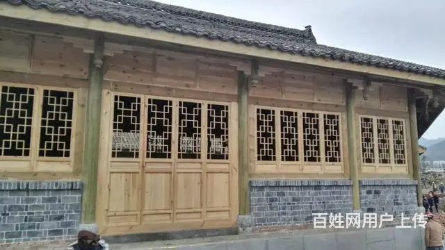 四川自贡中式实木门花格木窗实木雕花门 - 图片 6
