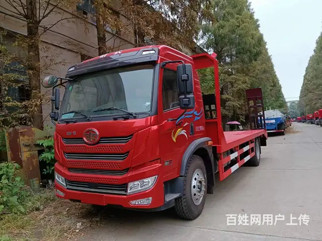 8-15吨平板运输车 解放龙V平板车 6.8米挖机 - 图片 1