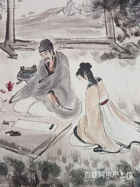 傅抱石   八尺人物图（纯手绘） 镜心 - 图片 5