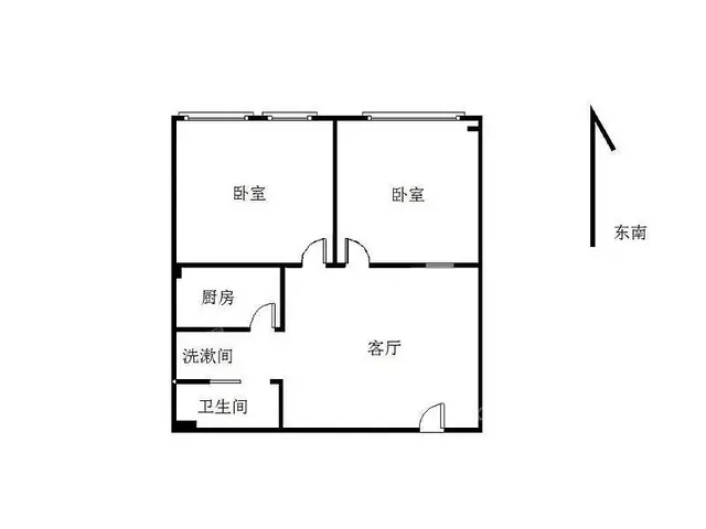 国子间 一中一小旁边2室1厅51.2m?整租 急租 - 图片 6