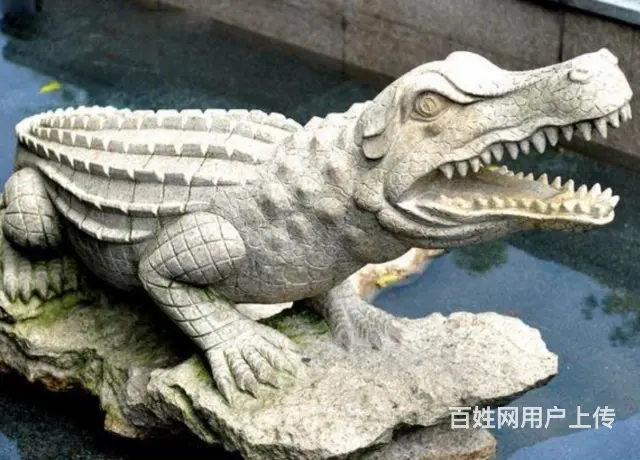 石雕鳄鱼#园林动物雕塑摆件 - 图片 3