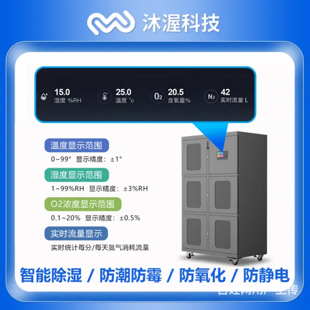 沐渥全自动氮气柜电子防潮柜芯片元件防静电防潮箱 - 图片