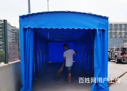 大型移动推拉雨棚户外排档帐篷收缩遮阳停车活动仓库电 - 图片 7