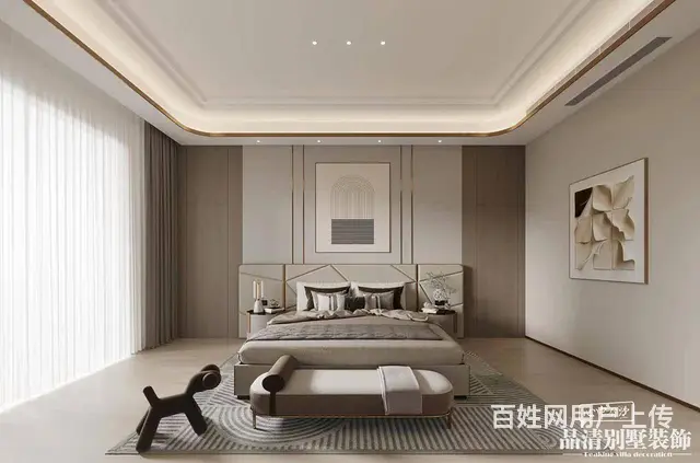 常州别墅装修：365㎡现代轻奢，柔软又高级 - 图片 1