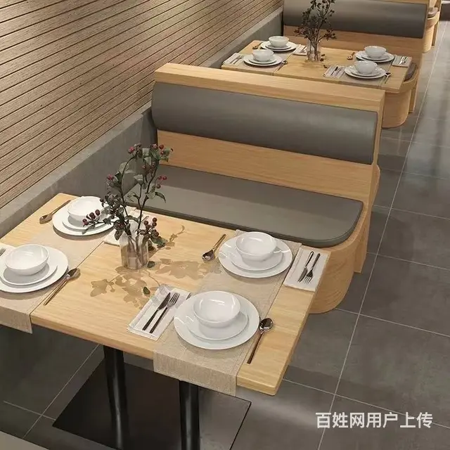 饭店沙发卡座 休闲沙发 靠墙卡座 - 图片 2