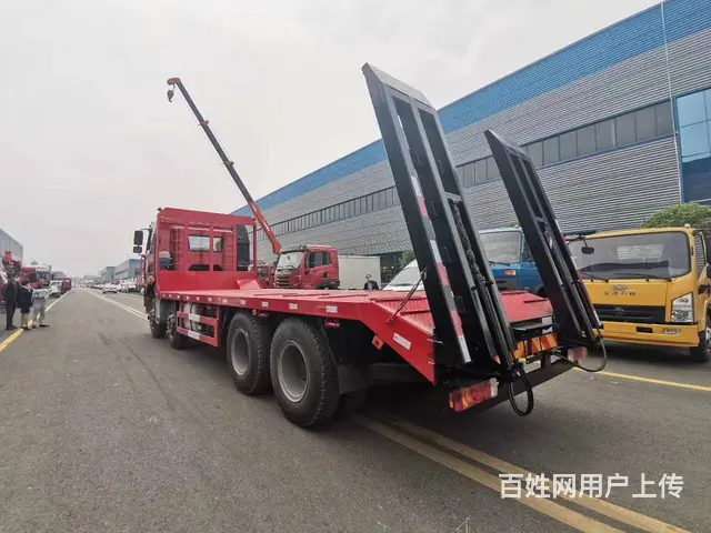 拖大型40吨挖掘机压路机平板车 解放前四后八拖板车 - 图片 3