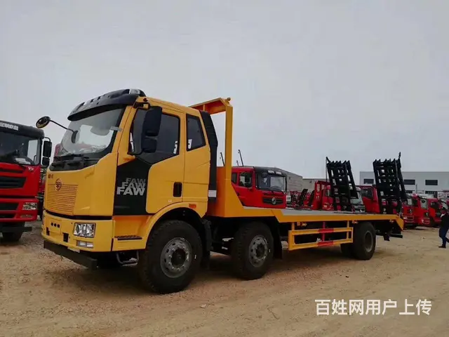 解放小三轴平板车 拖220中型挖机运输车 全国直销 - 图片 2
